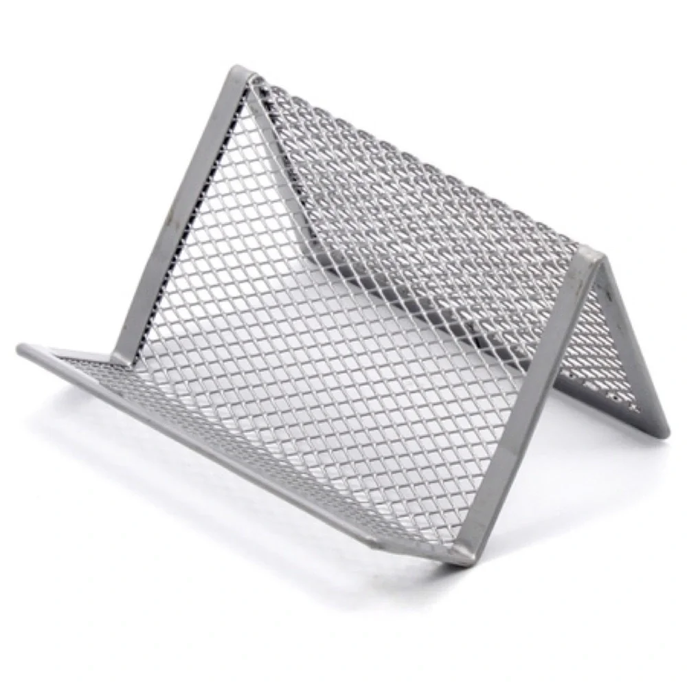 Silver Steel Mesh Business Card Holder